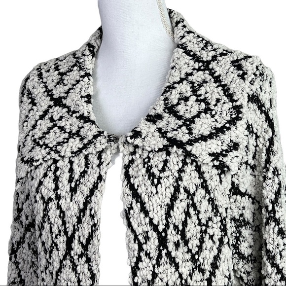 Solitaire by Ravi Khosla Anthropologie popcorn Knit Long open front Cardigan L - Picture 4 of 10